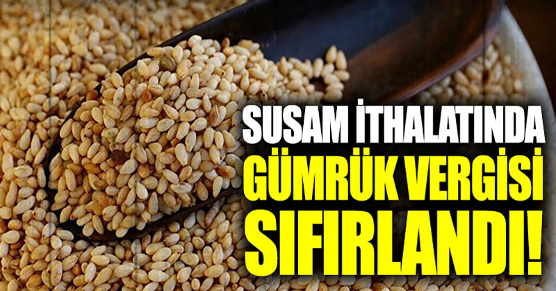 Susam ithalatında gümrük vergisi sıfırlandı