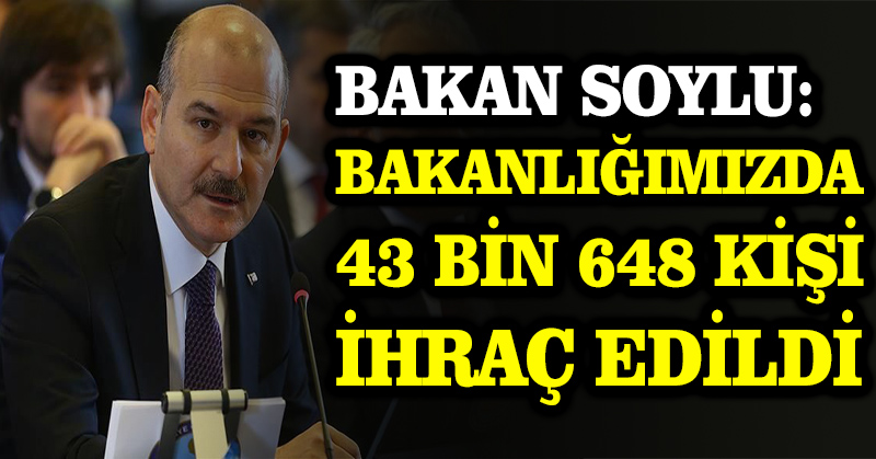 Bakan Soylu: Bakanlığımızda 43 bin 648 kişi ihraç edildi