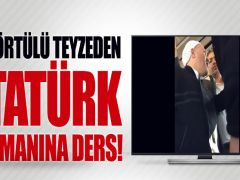 Başörtülü teyzeden Atatürk düşmanına ders!