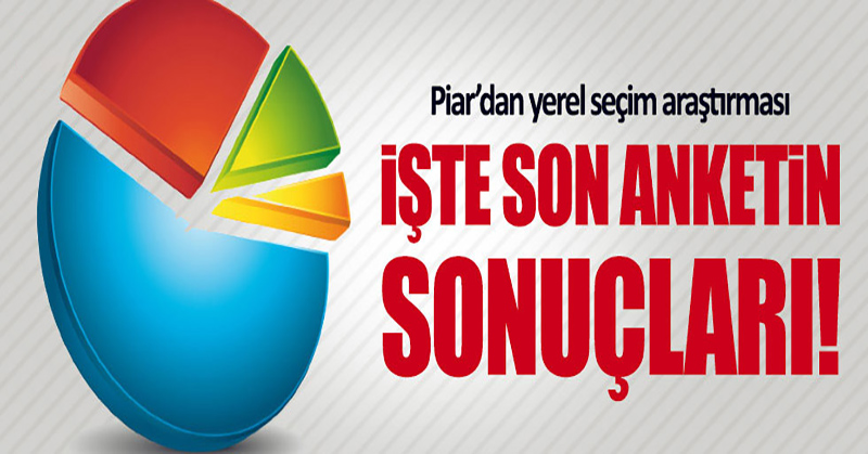 Piar Araştırma yerel seçimlere ilişkin anket sonuçlarını açıkladı