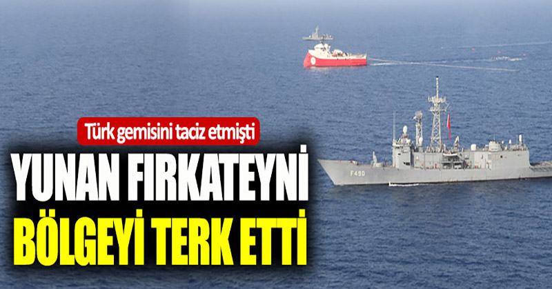 Yunan fırkateyni ikmal sorunu yaşayınca bölgeyi terk etti