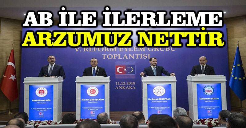 AB ile ilerleme arzumuz nettir