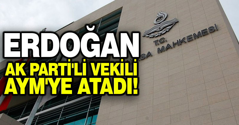 Erdoğan eski AK Parti’li vekili AYM’ye atadı!