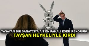 ‘Yaşayan bir sanatçıya ait en pahalı eser’ rekorunu tavşan heykeliyle kırdı