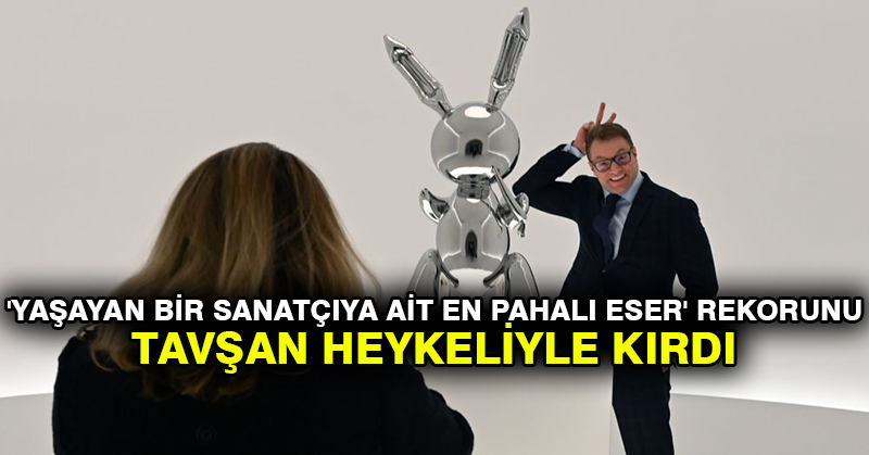 ‘Yaşayan bir sanatçıya ait en pahalı eser’ rekorunu tavşan heykeliyle kırdı