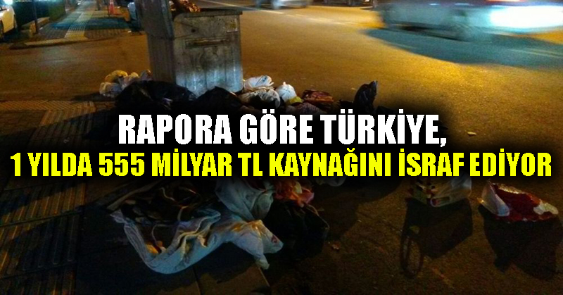 Rapora göre Türkiye, 1 yılda 555 milyar TL kaynağını israf ediyor