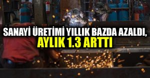 Sanayi üretimi yıllık bazda azaldı, aylık 1.3 arttı