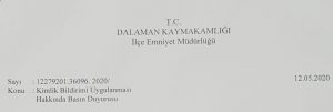 Kimlik Bildirimi Uygulanması Hakkında Basın Duyurusu