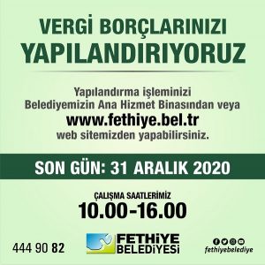Fethiye Belediyesi Mali Hizmetler Müdürlüğü’nden Borç Yapılandırma Hizmeti