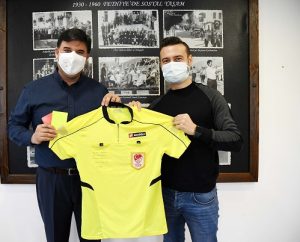 Fethiyeli üst klasman hakemi Emre Kargın,  Alim Karaca’yı ziyaret etti