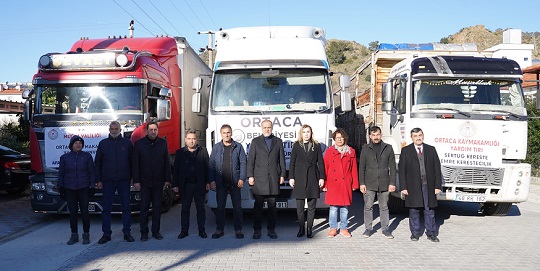 ORTACA’DAN YEDİNCİ TIR DEPREM BÖLGESİNE GÖNDERİLDİ!
