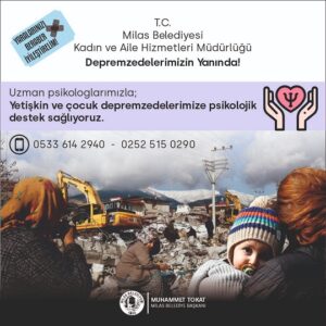 MİLAS BELEDİYESİ’NDEN DEPREMZEDELERE PSİKOLOJİK DESTEK