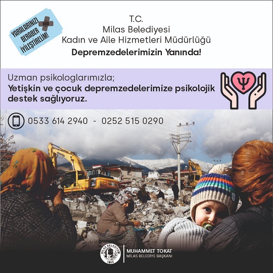 MİLAS BELEDİYESİ’NDEN DEPREMZEDELERE PSİKOLOJİK DESTEK