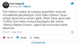Ümit Özdağ’dan “Mansur Yavaş” Çağrısı