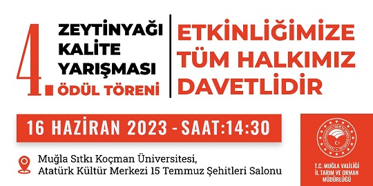 4. ZEYTİNYAĞI KALİTE YARIŞMASI ÖDÜL TÖRENİ 16 HAZİRAN’DA