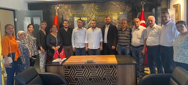 AK Parti Dalaman İlçe Başkanlığı, MHP Dalaman İlçe Başkanlığını Yeni Binasında Ziyaret Etti