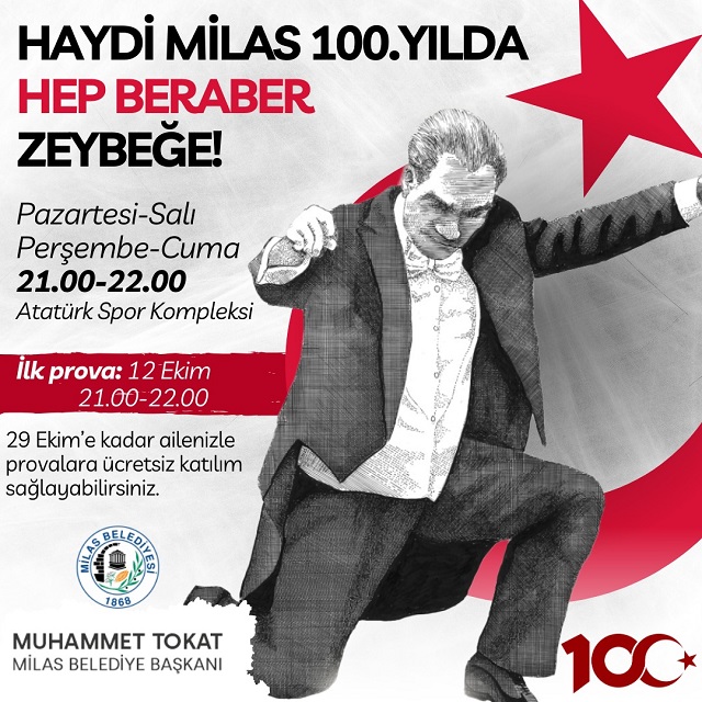 Milas Atapark’ta gerçekleşecek Harmandalı gösterisinin, Cumhuriyet’in anlam ve önemini vurgulayarak,  birlik ve beraberliğin simgesi olması hedefleniyor…