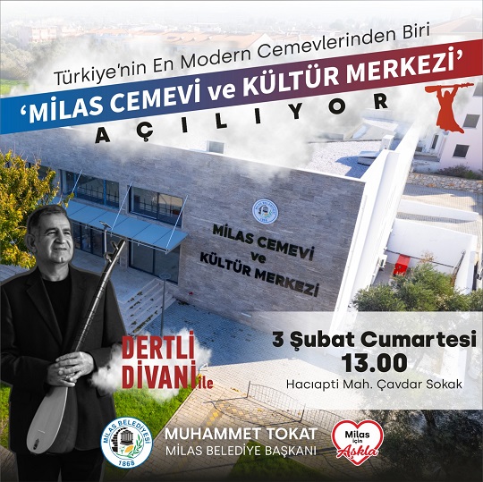 MİLAS CEMEVİ VE KÜLTÜR MERKEZİ 3 ŞUBAT’TA AÇILIYOR
