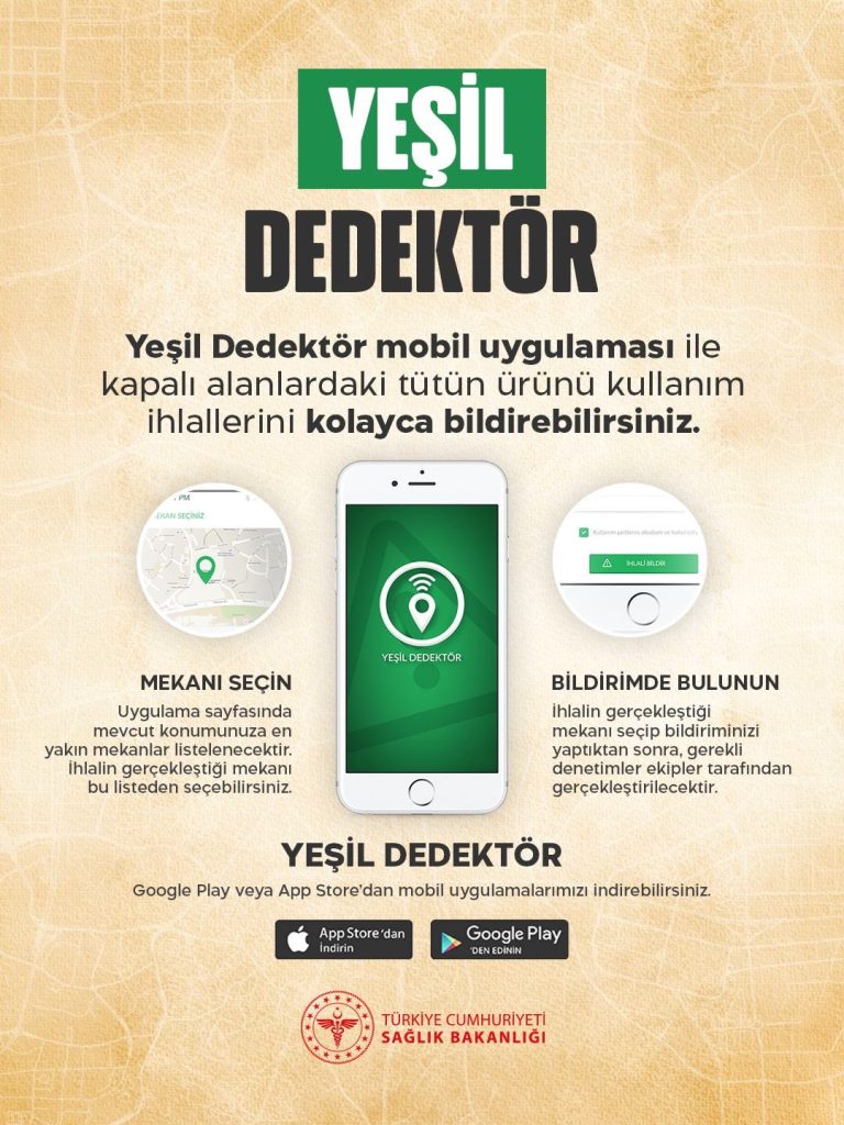 Kapalı Alanlarda Tütün Kullanımı İhlallerine “Yeşil Dedektör” İle Anında Müdahale