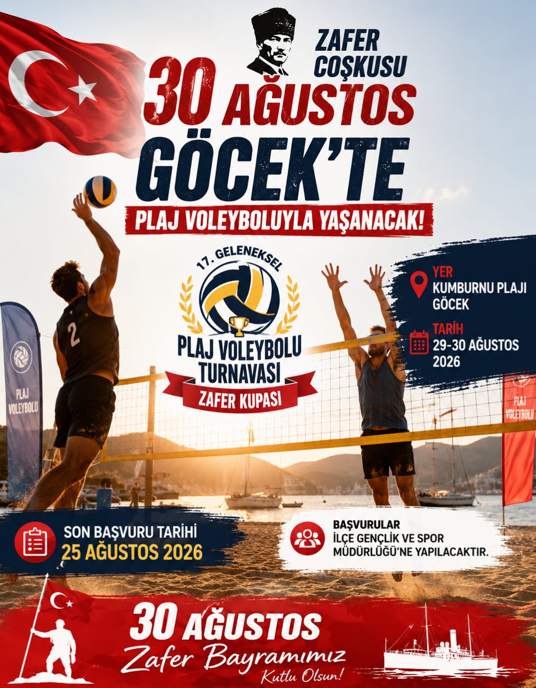 30 Ağustos Zafer Coşkusu Göcek’te Plaj Voleyboluyla Yaşanacak