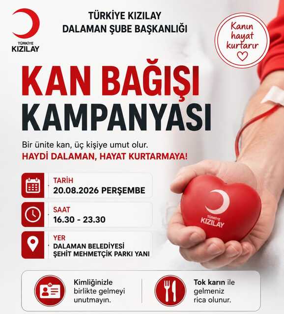 Dalaman’da Kan Bağışı Kampanyası Düzenleniyor