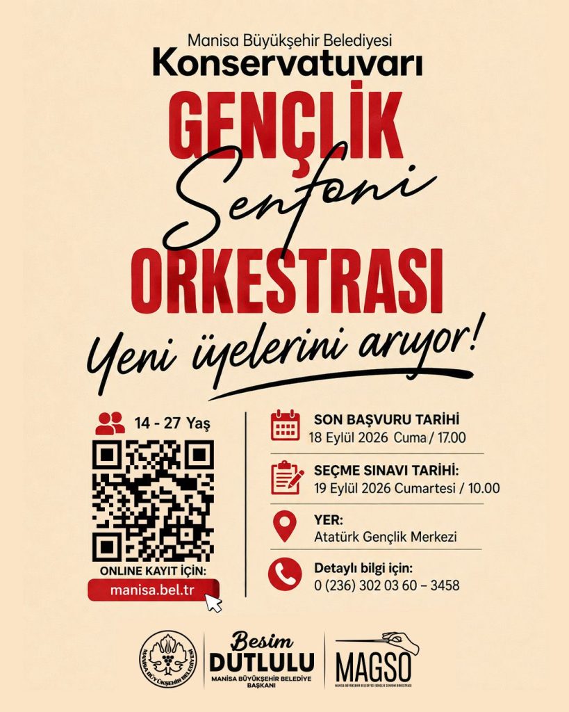 Manisa Büyükşehir Belediyesi Gençlik Senfoni Orkestrası Yeni Üyelerini Arıyor